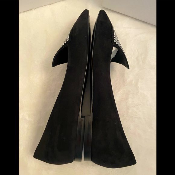 BALMAIN Crystal-embellished suede point-toe flats - Picture 6 of 8